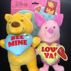 Disney Winnie the Pooh & Piglet Squeaky Dog Toys 2-Pack | NEW